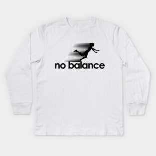 No Balance women's dark logo Kids Long Sleeve T-Shirt